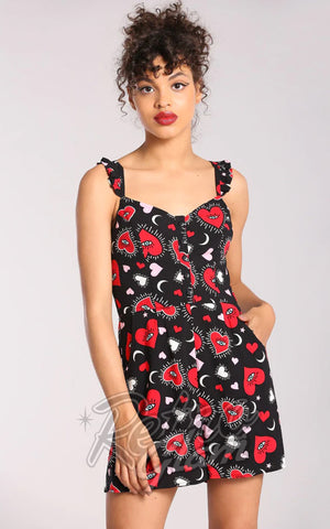 Hell Bunny Kate Heart Playsuit Hell Bunny Kate Heart Playsuit
