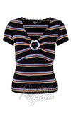 Hell Bunny Lyla Striped Top 70s Hell Bunny Lyla Striped Top 70s