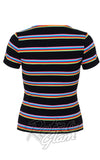 Hell Bunny Lyla Striped Top detail back Hell Bunny Lyla Striped Top detail back