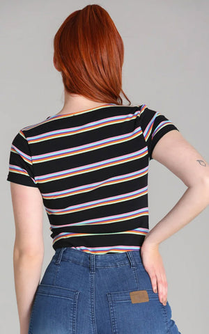 Hell Bunny Lyla Striped Top back Hell Bunny Lyla Striped Top back