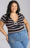Hell Bunny Lyla Striped Top curvy Hell Bunny Lyla Striped Top curvy