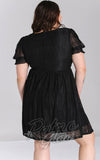 Hell Bunny Mortem Mini Dress in Black curvy back Hell Bunny Mortem Mini Dress in Black curvy back