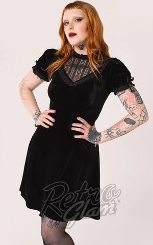 Hell Bunny Black Velvet Mourning Dress Hell Bunny Black Velvet Mourning Dress