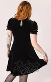 Hell Bunny Black Velvet Mourning Dress back Hell Bunny Black Velvet Mourning Dress back