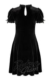 Hell Bunny Black Velvet Mourning Dress detail back Hell Bunny Black Velvet Mourning Dress detail back
