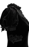 Hell Bunny Black Velvet Mourning Dress sleeve Hell Bunny Black Velvet Mourning Dress sleeve