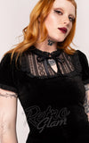 Hell Bunny Black Velvet Mourning Top lace Hell Bunny Black Velvet Mourning Top lace