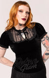 Hell Bunny Black Velvet Mourning Top gothic Hell Bunny Black Velvet Mourning Top gothic