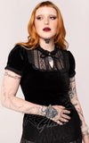 Hell Bunny Black Velvet Mourning Top Hell Bunny Black Velvet Mourning Top