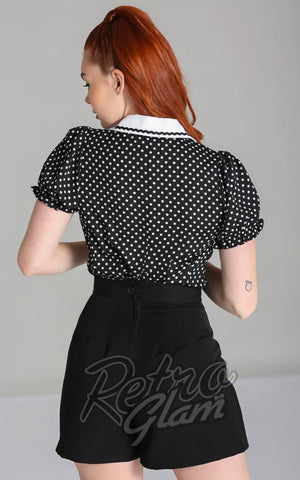 Hell Bunny Naomi Polka Dot Blouse back Hell Bunny Naomi Polka Dot Blouse back
