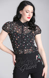 Hell Bunny Natalie Holiday Print Blouse Hell Bunny Natalie Holiday Print Blouse