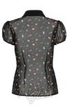 Hell Bunny Natalie Holiday Print Blouse detail back Hell Bunny Natalie Holiday Print Blouse detail back