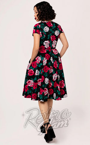 Hell Bunny Paint Me Roses Dress back Hell Bunny Paint Me Roses Dress back