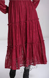 Hell Bunny Rhea Dress in Burgundy Lace tiered skirt Hell Bunny Rhea Dress in Burgundy Lace tiered skirt