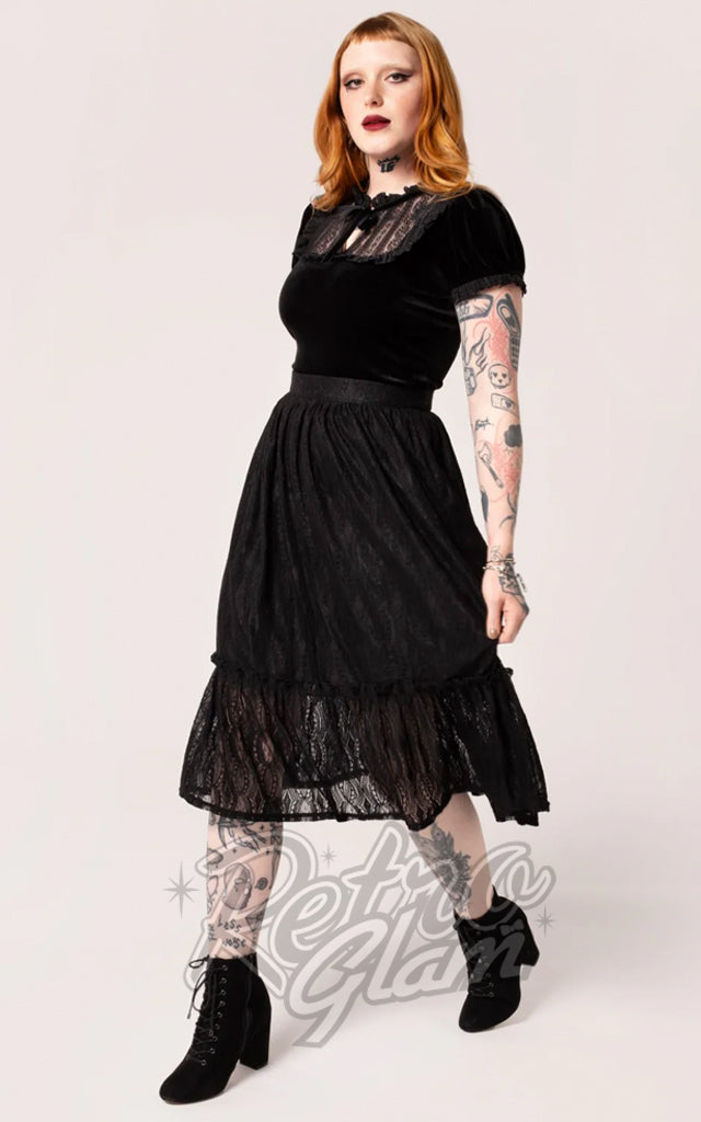 Hell Bunny Rhea Skirt in Black Lace - XL & 2XL left only Hell Bunny Rhea Skirt in Black Lace - XL & 2XL left only