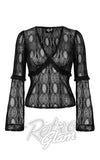 Hell Bunny Rhea Top In Black Lace detail Hell Bunny Rhea Top In Black Lace detail