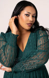 Hell Bunny Rhianne Dress in Green Lace curvy detail Hell Bunny Rhianne Dress in Green Lace curvy detail