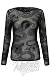 Hell Bunny Snake Charmer Mesh Top cad Hell Bunny Snake Charmer Mesh Top cad