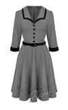 Hell Bunny Teddy Dress in Houndstooth detail Hell Bunny Teddy Dress in Houndstooth detail