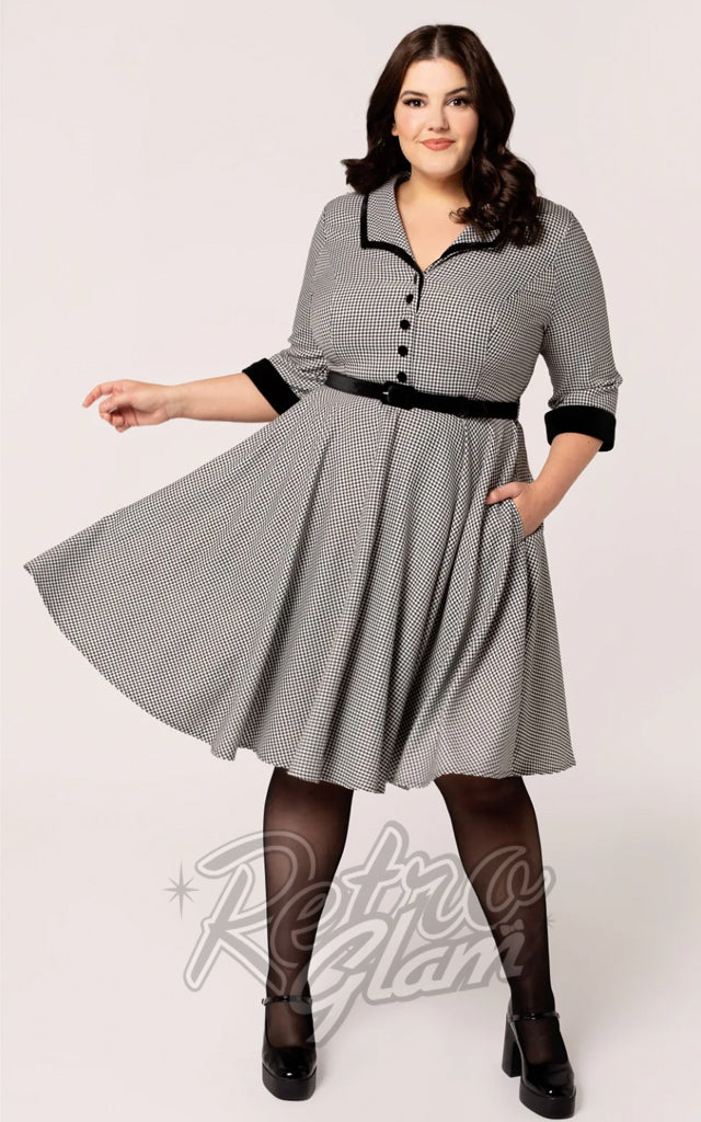Hell Bunny Teddy Dress in Houndstooth Hell Bunny Teddy Dress in Houndstooth