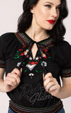 Hell Bunny Tessie Embroidered Top peasant Hell Bunny Tessie Embroidered Top peasant