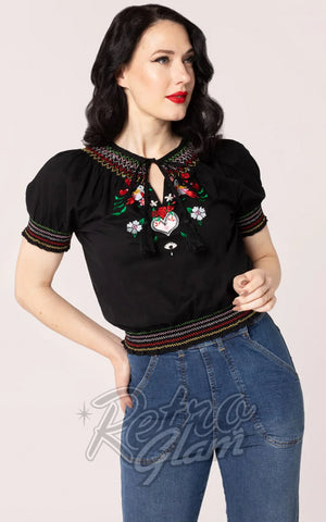 Hell Bunny Tessie Embroidered Top Hell Bunny Tessie Embroidered Top