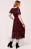 Hell Bunny Thorn Midi Dress in Roses back Hell Bunny Thorn Midi Dress in Roses back