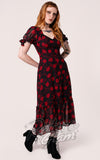 Hell Bunny Thorn Midi Dress in Roses pinup Hell Bunny Thorn Midi Dress in Roses pinup