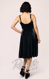 Hell Bunny Vendome Dress in Black Velvet detail back Hell Bunny Vendome Dress in Black Velvet detail back