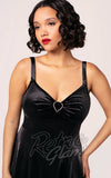 Hell Bunny Vendome Dress in Black Velvet detail Hell Bunny Vendome Dress in Black Velvet detail