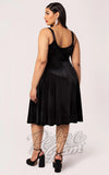 Hell Bunny Vendome Dress in Black Velvet plus size back Hell Bunny Vendome Dress in Black Velvet plus size back