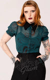 Hell Bunny Venom Blouse in Green Hell Bunny Venom Blouse in Green