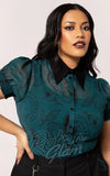 Hell Bunny Venom Blouse in Green curvy snakes Hell Bunny Venom Blouse in Green curvy snakes