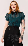 Hell Bunny Venom Blouse in Green mystical Hell Bunny Venom Blouse in Green mystical