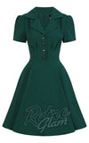 Hell Bunny Vera Lynn Dress in Green plus sized detail Hell Bunny Vera Lynn Dress in Green plus sized detail