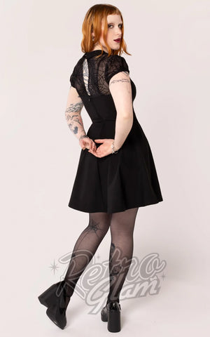 Hell Bunny Viola Dress With Spiderweb Mesh back Hell Bunny Viola Dress With Spiderweb Mesh back