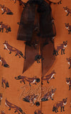 Hell Bunny Vixey Blouse in Brown curvy foxes Hell Bunny Vixey Blouse in Brown curvy foxes