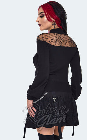 Jawbreaker Spiderweb Lace Black Sweater back