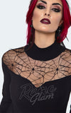 Jawbreaker Spiderweb Lace Black Sweater detail Jawbreaker Spiderweb Lace Black Sweater detail