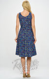 LA Soul Fit & Flare Dress in Pencil Print back LA Soul Fit & Flare Dress in Pencil Print back
