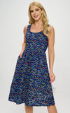 LA Soul Fit & Flare Dress in Pencil Print detail LA Soul Fit & Flare Dress in Pencil Print detail
