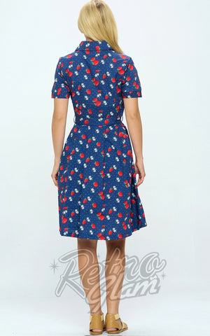 LA Soul Shirt Dress in Strawberry Print back LA Soul Shirt Dress in Strawberry Print back