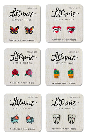 Lilliput Stud Earrings - Tattoo & Kawaii