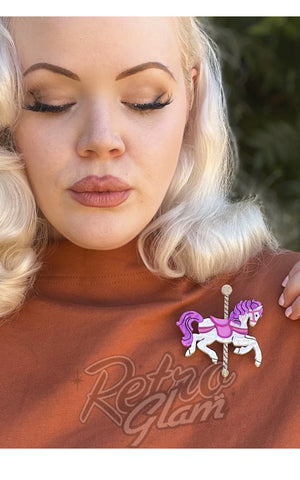 Lipstick & Chrome X Makokot Funfair Carousel Horse Brooch Lipstick & Chrome X Makokot Funfair Carousel Horse Brooch
