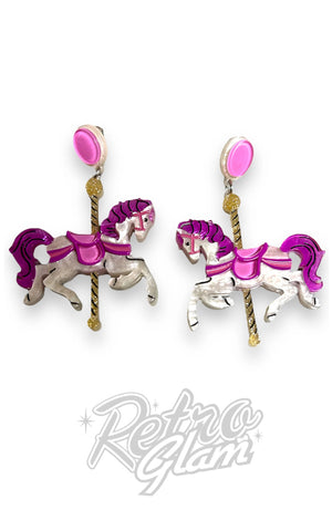 Lipstick & Chrome X Makokot Funfair Carousel Horse Earrings Lipstick & Chrome X Makokot Funfair Carousel Horse Earrings