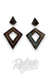 Lipstick & Chrome Black Retro Diamond Dangle Earrings Lipstick & Chrome Black Retro Diamond Dangle Earrings