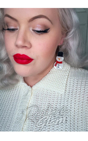 Lipstick & Chrome Frosty Friends Earrings snowman Lipstick & Chrome Frosty Friends Earrings snowman