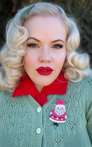 Lipstick & Chrome X Joanna Parker Jolly Old Elf Brooch model Lipstick & Chrome X Joanna Parker Jolly Old Elf Brooch model