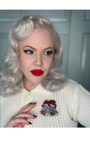 Lipstick & Chrome Silver Bells Brooch Lipstick & Chrome Silver Bells Brooch