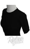 Mak Basic 1/2 Sleeve Pullover Sweater in Black detail Mak Basic 1/2 Sleeve Pullover Sweater in Black detail